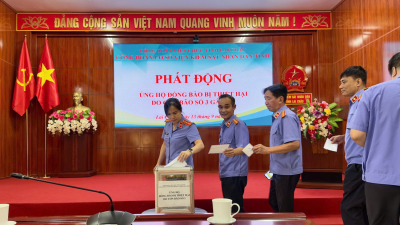 Công đoàn VKSND tỉnh Lai Châu phát động ủng hộ đồng bào miền Bắc bị thiệt hại do cơn bão số 3 (bão Yagi)